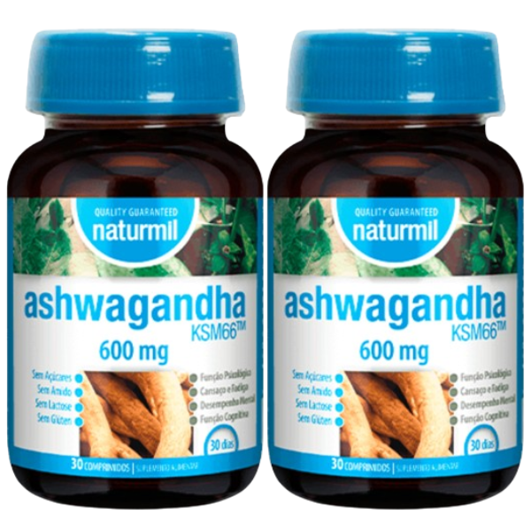 Ashwagandha KSM66 600mg (Pack 2X 30 Comp - 60 Dias) Naturmil Naturmil