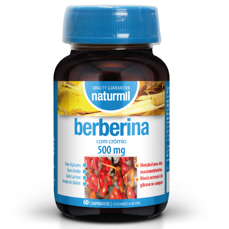 Berberina com Crómio 500mg, 60 comprimidos, Naturmil Naturmil