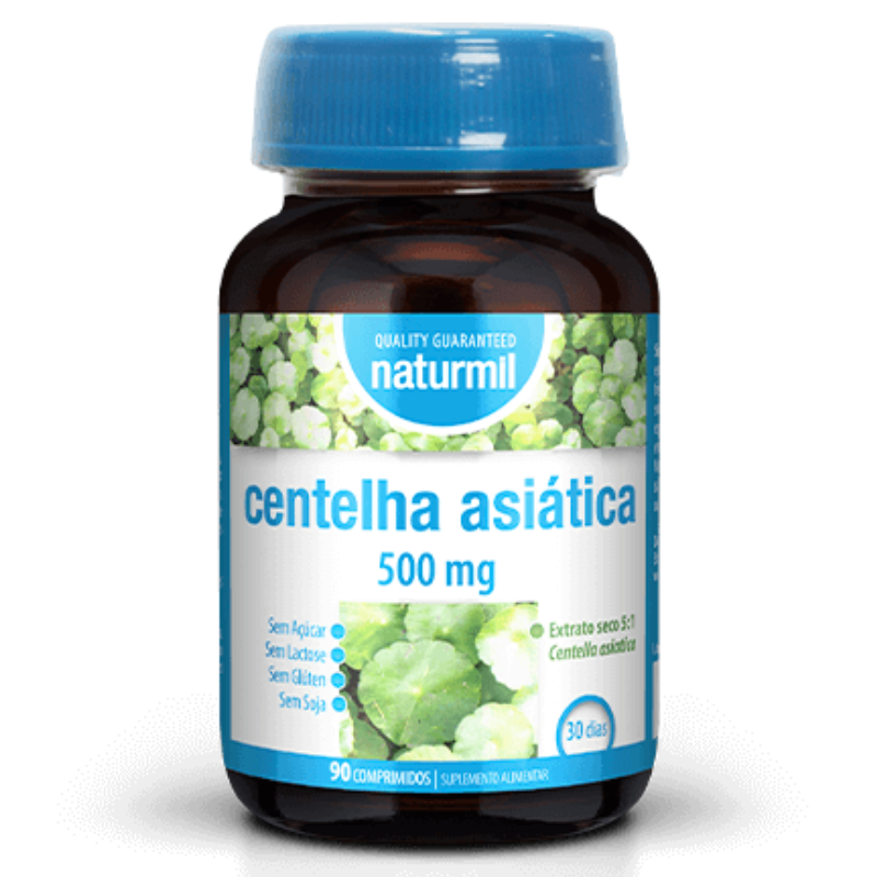 Centelha Asiática 500mg, Gotu Kola, 90 Comp. Naturmil
