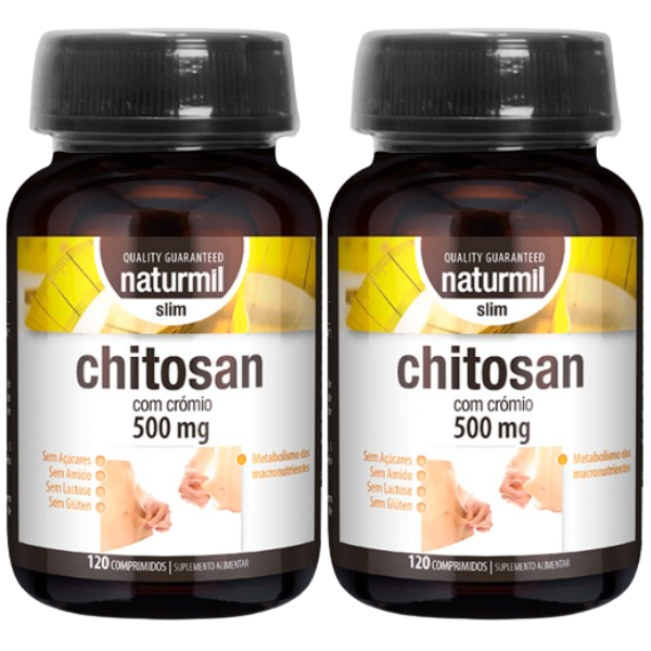 Chitosan Slim com Crómio 500mg (Pack 2X 120 Comp - 40 Dias) Naturmil Naturmil