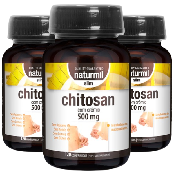 Chitosan Slim com Crómio 500mg (Pack 3X 120 Comp - 60 Dias) Naturmil Naturmil