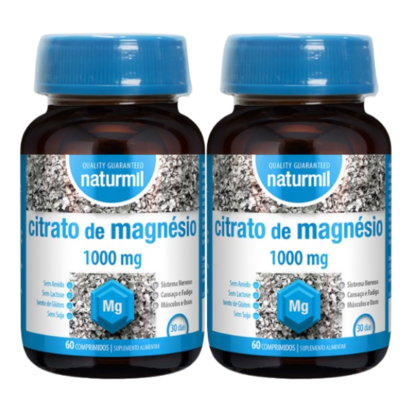 Citrato de Magnésio (Pack 2X 60 comp - 60 Dias) Naturmil Naturmil