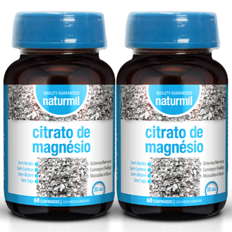 Citrato de Magnésio (Pack 2X 60 comp - 60 Dias) Naturmil Naturmil