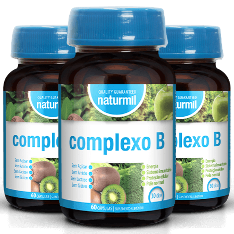 Complexo B (Pack 3X 60 cáps - 90 Dias) Naturmil Naturmil