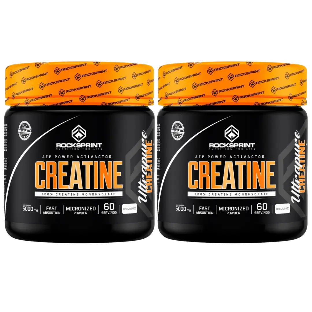 Creatina 300g - 100% Monohidratada / Micronizada - Rocksprint (02 Potes) Rocksprint