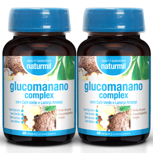 Glucomanano 500mg, 60 cáps, Naturmil (Pack 2X 60 cáps - 20 Dias) Naturmil