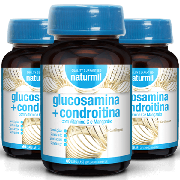 Glucosamina + Condroitina (Pack 3X 60 Cáps - 60 Dias) Naturmil Naturmil