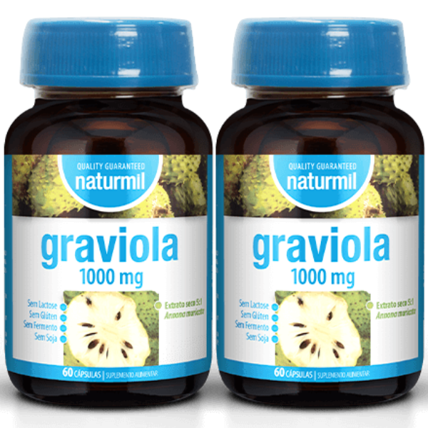 Graviola 1000mg (Pack 2X 60 cápsulas - 40 Dias) Naturmil Naturmil