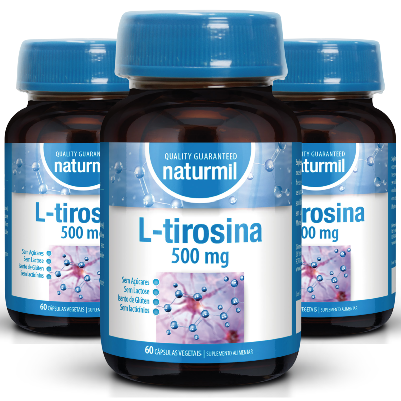 L-tirosina 500mg (Pack 3x 60 cápsulas) Naturmil Naturmil