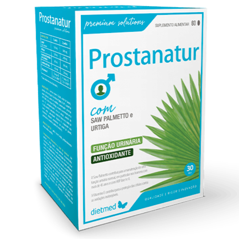 Prostanatur - Saw Palmetto, Urtiga, Óleo de Pevides (semente) de Abóbora, 60 cáps. Dietmed