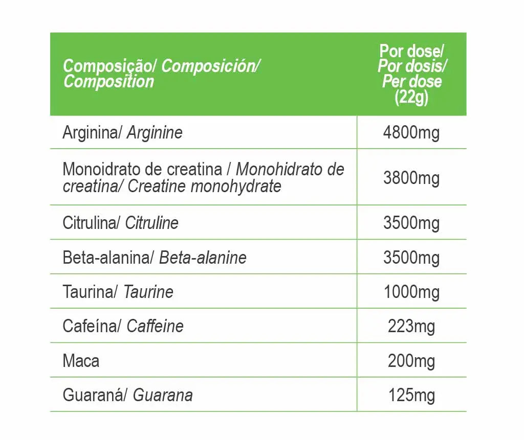 Pre-Workout Impact (Pré-treino) 400g, Maçã Verde, Gold Nutrition Gold Nutrition