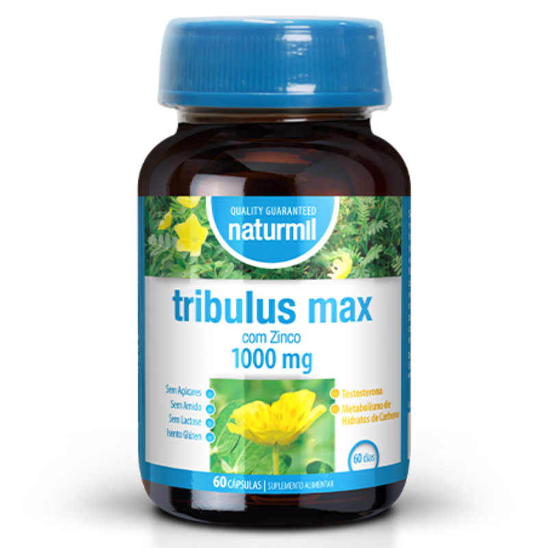 Tribulus Max 1000mg 40% de saponinas + Zinco - 60 cáps. Naturmil Naturmil