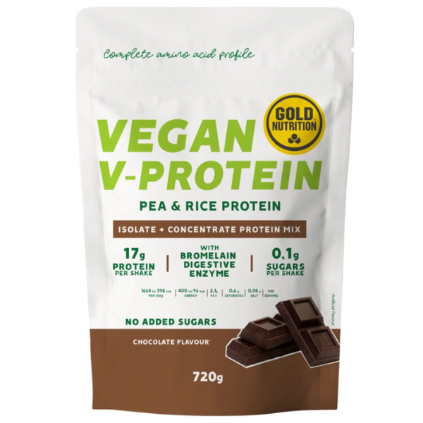 Vegan V Protein 720g Chocolate, Gold Nutrition