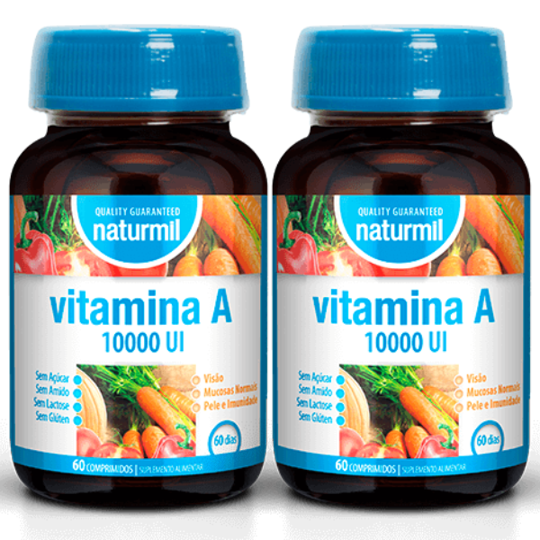 Vitamina A 10.000 UI, (Pack 2X 60 comp - 120 Dias) Naturmil Naturmil