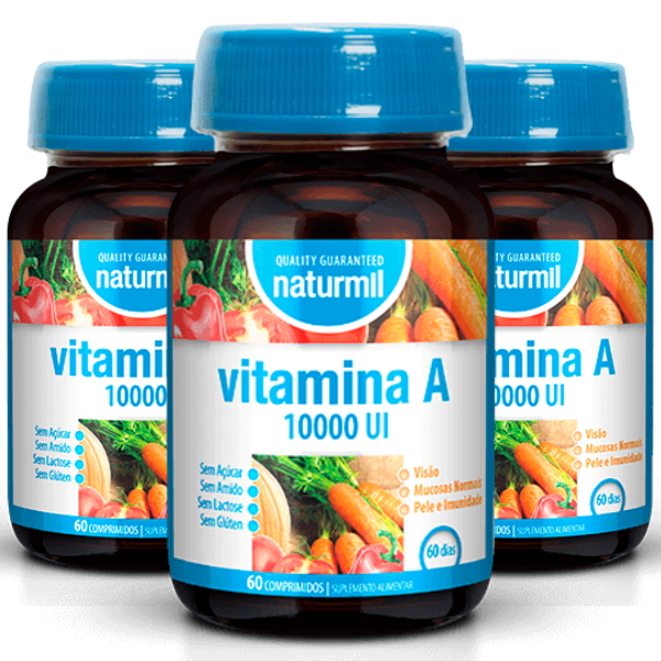 Vitamina A 10.000 UI, (Pack 3X 60 comp - 180 Dias) Naturmil Naturmil