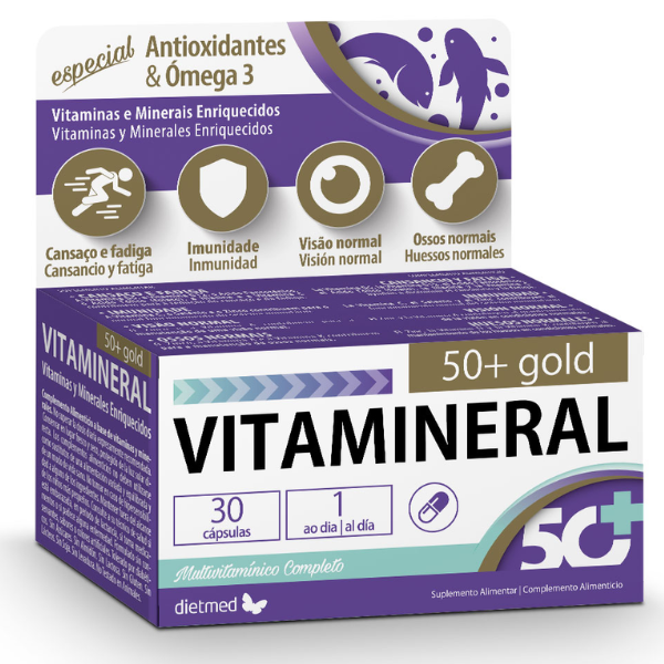 Vitamineral Gold (50+), Ômega 3 com Vitaminas e Minerais - 30 cáps, Dietmed Dietmed