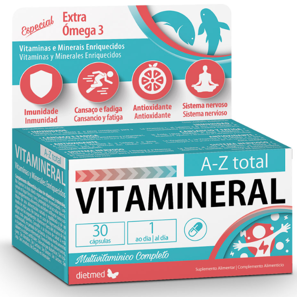 Vitamineral A-Z Total, Ômega 3 com Vitaminas e Minerais - 30 cáps, Dietmed Dietmed