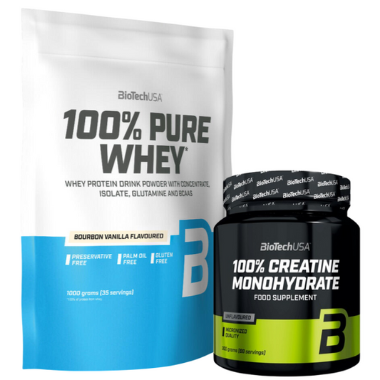 Pack - 100% Pure Whey 1kg Baunilha + 100% Creatine Monohydrate 300g, Biotech USA Biotech USA