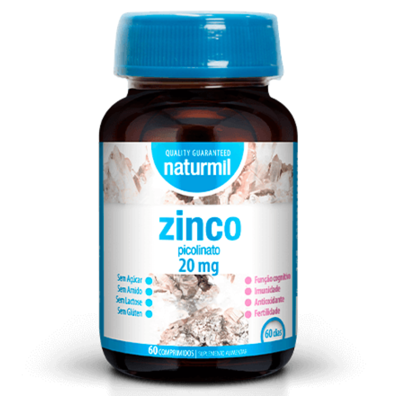 Zinco Picolinato 20mg - 60 Comprimidos Naturmil