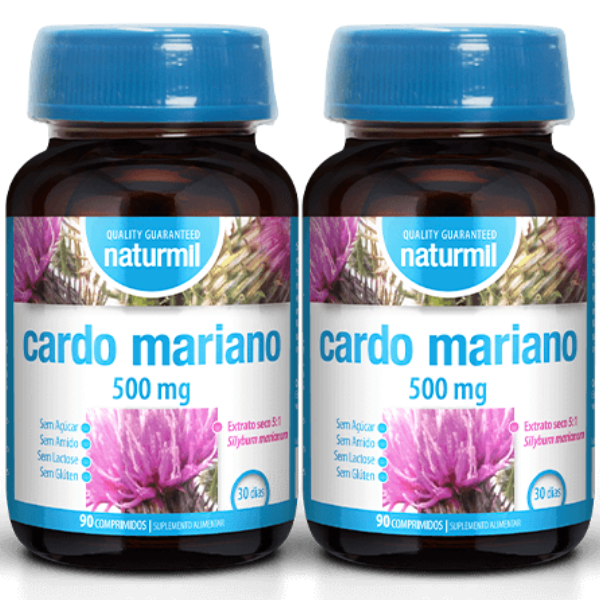 Cardo Mariano 500mg (2X 90 comps - 60 Dias) - Naturmil Naturmil