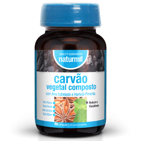Carvão Vegetal Composto 90 cápsulas (15 Dias) Naturmil Naturmil