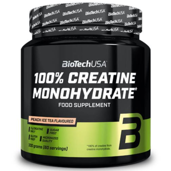 100% Creatine Monohydrate Sabor Ice Tea Pêssego 300g, Biotech USA ...