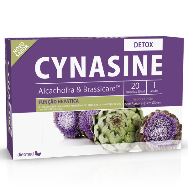 Cynasine Detox 20 ampolas (Brassicare™, Alcachofra + Cardo Mariano) Função Hepática, Dietmed Dietmed