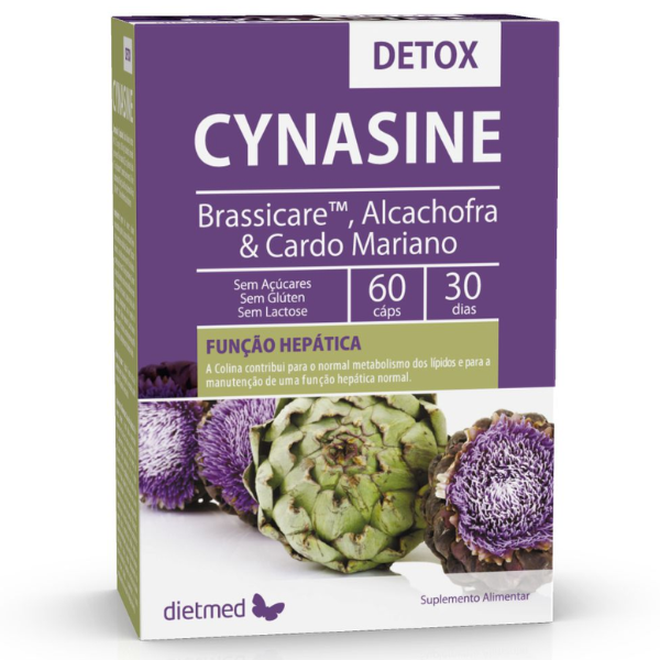 Cynasine Detox 60 cáps (Brassicare™, Alcachofra + Cardo Mariano) Função Hepática, Dietmed Dietmed
