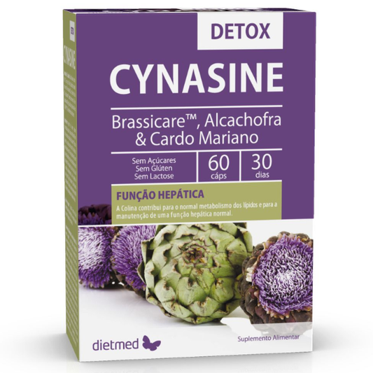 Cynasine Detox 60 cáps (Brassicare™, Alcachofra + Cardo Mariano) Função Hepática, Dietmed Dietmed