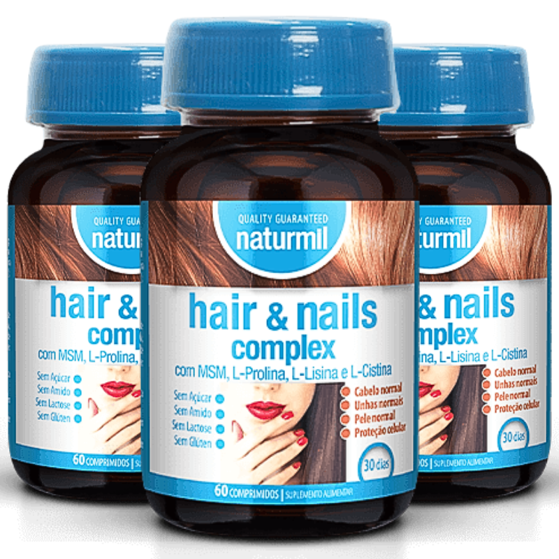 Hair & Nails Complex (Pack 3X 60 Comp - 90 Dias) Naturmil Naturmil