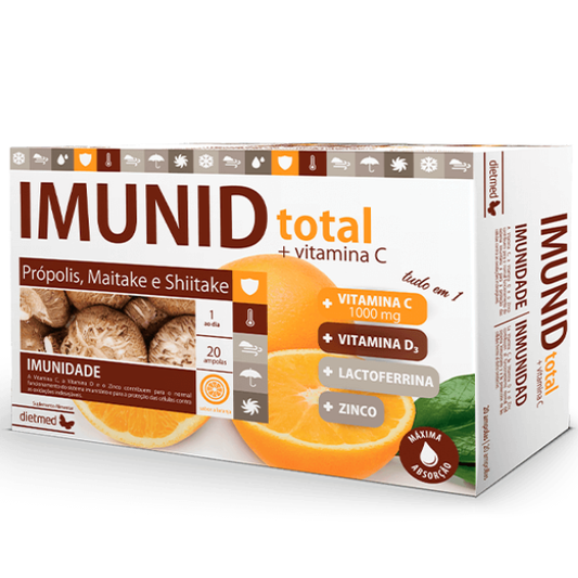 Imunid Total + Vitamina C + Vitamina D3 + Lactoferrina + Zinco, 20 ampolas, Dietmed Dietmed