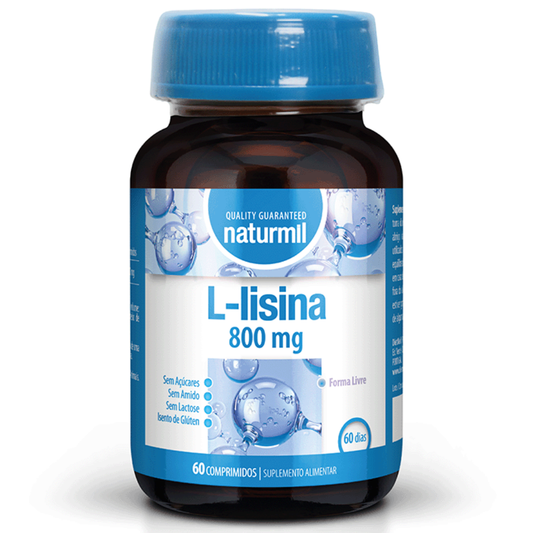L-Lisina 800mg, 60 comprimidos (60 dias) Naturmil Naturmil