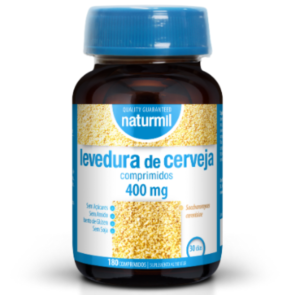 Levedura de Cerveja 400mg, 180 comp. (30 Dias) - Naturmil Naturmil