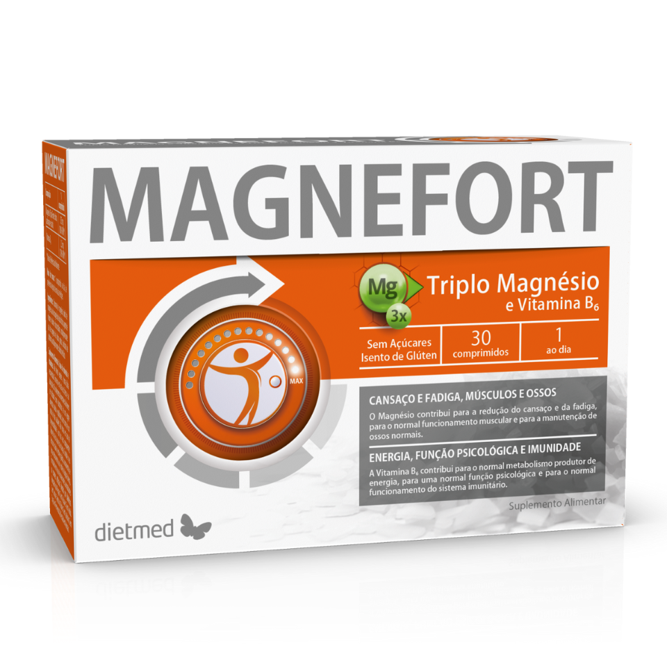 Magnefort Triplo Magnésio + Vitamina B6, 30 comps. Dietmed Dietmed