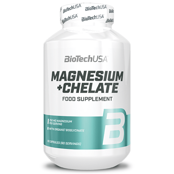Magnesium + Chelate (Magnésio + Quelato) 60 cápsulas, Biotech USA Biotech USA