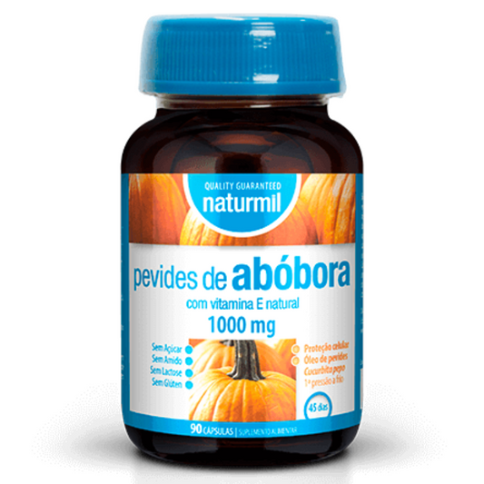 Pevides de Abóbora 1000mg (Óleo de Semente de Abóbora) 90 Cáps. Naturmil Naturmil