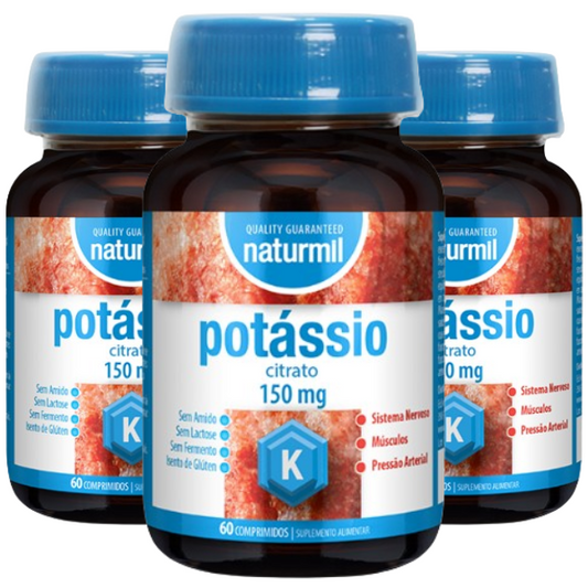Potássio Citrato 150mg, (Pack 3X 60 comp) Naturmil Naturmil