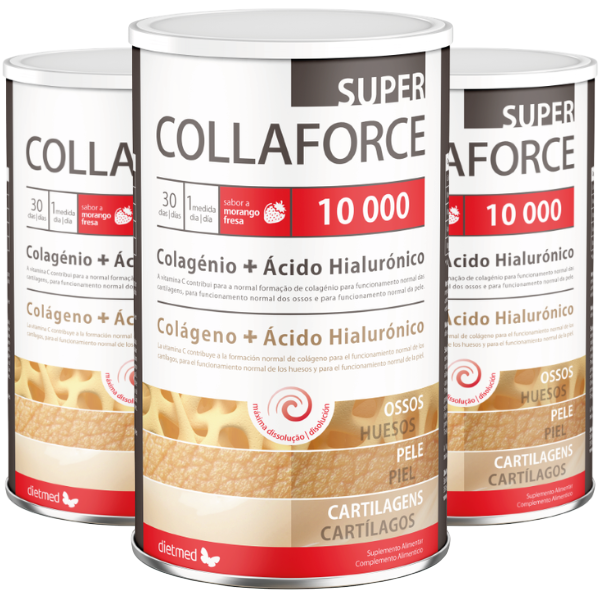 Super Collaforce 10.000 - Colágeno + Ácido Hialurónico (Pack 3X 450g - 90 Dias) Dietmed Dietmed