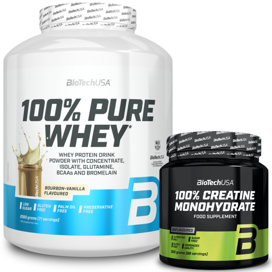 Pack - 100% Pure Whey 2kg Baunilha + 100% Creatine Monohydrate 300g, Biotech USA Biotech USA